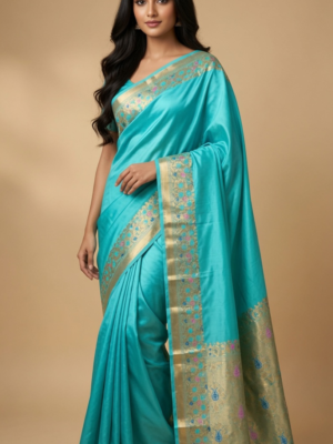 Banarasi fabric Raw Mango Silk Saree  Light weight soft