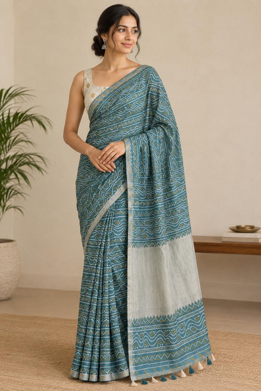 Bandhani Silk Saree - Megha