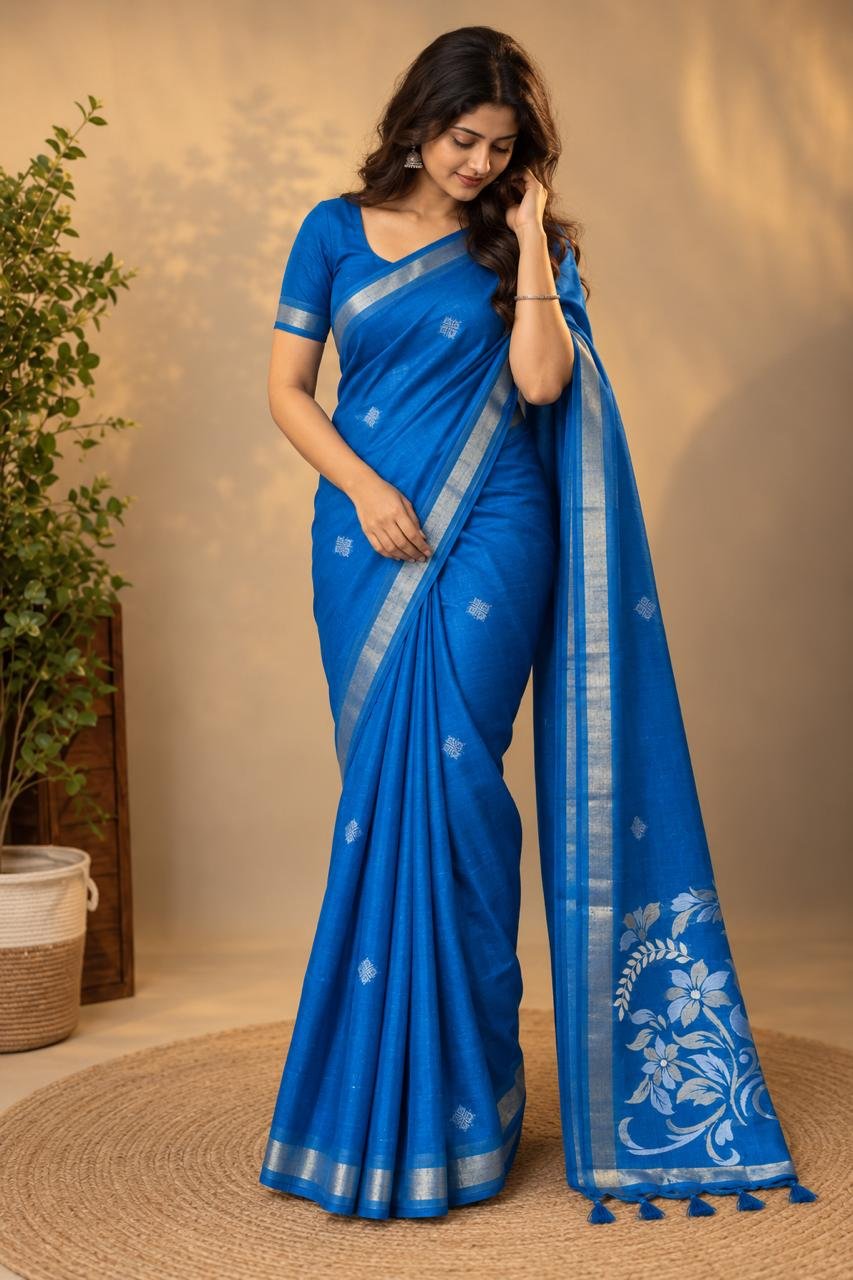 Ziva Silk Saree - Nila