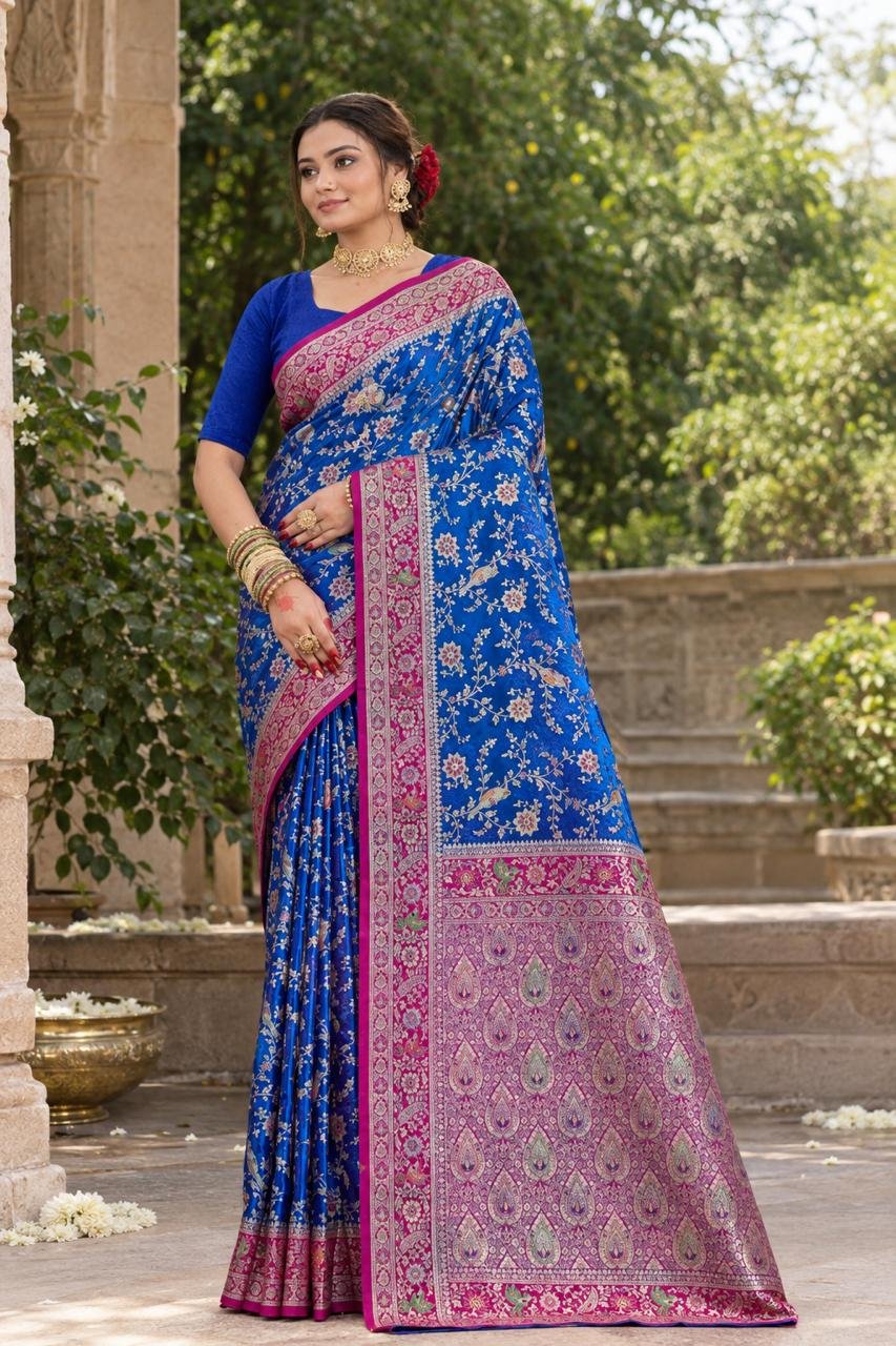 Suman Fancy Sartin Semi Silk - Shalimar
